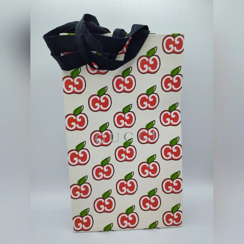 GUCCI Apple Print Gift Bag | Rare GG Apple Logo Shopping Packaging Collector